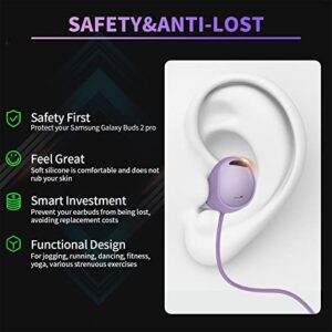 WOFRO Anti-Lost Strap for Galaxy Buds 2 Pro (2022), Sports Soft Silicone Lanyard Accessories Compatible with Samsung Galaxy Buds Pro 2 True Wireless Bluetooth Earbuds Neck Rope (bora purple)