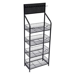 medeiyibi 4-tier standing shelf units kitchen baker's racks organizer holders with wheels snack display rack household metal storage rack for bathroom living room office garage 19.6 x 10.6 x55in