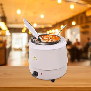 Commercial Soup Kettle Warmer with Lid and Removable Stainless-Steel Pot Insert, Silver Countertop Food Kettle Warmer for Buffet, Restaurant, Party, Event, and Catering, Large, Electric