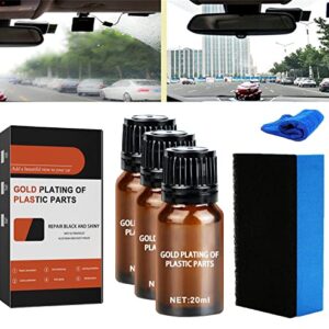 Homezo Plastic Restorer, Homezo Plastic Cleaner Restorer, Icpastuntent Car Rubber Plastic Refurbish, Plastic Parts Refurbish Agent-Make Your Car Shine Like New (3PCS-20ML)