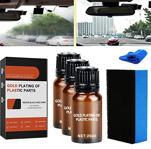 Homezo Plastic Restorer, Homezo Plastic Cleaner Restorer, Icpastuntent Car Rubber Plastic Refurbish, Plastic Parts Refurbish Agent-Make Your Car Shine Like New (3PCS-20ML)