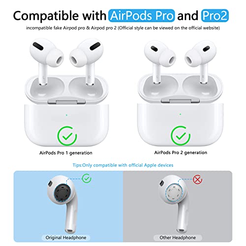 3-Pair Replacement Ear Tips for AirPods Pro & 2nd Generation with Noise Reduction Holewith and Cleaner kit,Cleaning Pen Airpods 1 2 3 pro/pro 2nd,Built-in dust Guard Screen,3 Sizes (S/M/L)-White