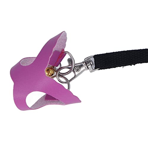 Hamster Harness And Leash Set, Comfortable Harness Hamster Leash Guinea Pig Harness Sturdy Artificial Leather with Bells for Guinea Pigs(Purple)