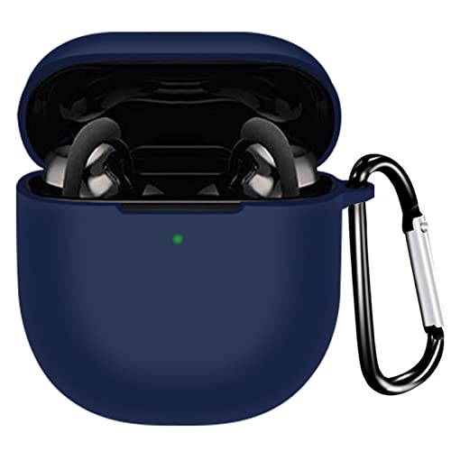 Compatible for Bose QuietComfort Earbuds II Case Cover, [Front LED Visible] [Keychain] Silicone Protective Cover Case for Quietcomfort Earbuds II 2022 Case Sleeve (Dark Blue)