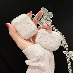 Compatible Butterfly Airpods Pro 2 2022,Airpods Pro 2nd Generation, Airpods Pro 2 Case Clear Cute Cover with Beaded Keychain for Women Girls (Airpod Pro 2 )