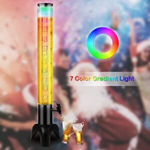 3L/100oz Mimosa Tower Dispenser with Ice Tube and Led Light, Tabletop Drink Tower Dispenser for Beer, Margarita, Liquor, Beverage