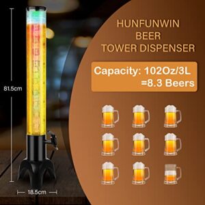 3L/100oz Mimosa Tower Dispenser with Ice Tube and Led Light, Tabletop Drink Tower Dispenser for Beer, Margarita, Liquor, Beverage