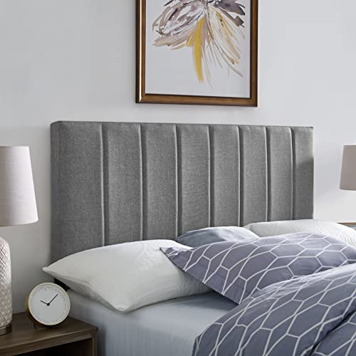 Classic Brands Sienna Tufted Upholstered Headboard, Light Grey King