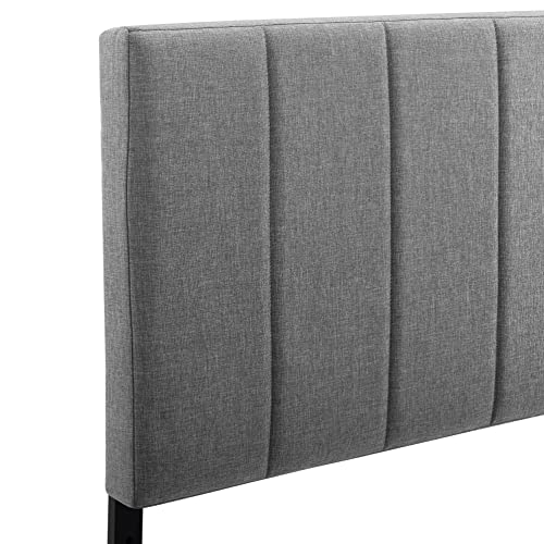 Classic Brands Sienna Tufted Upholstered Headboard, Light Grey King