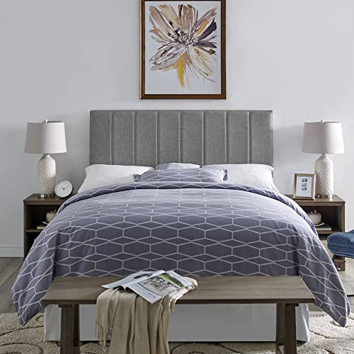 Classic Brands Sienna Tufted Upholstered Headboard, Light Grey King