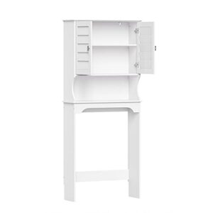 RiverRidge Brookfield Bathroom Shutter Door Over-The-Toilet Spacesaver Freestanding Storage Cabinet, White