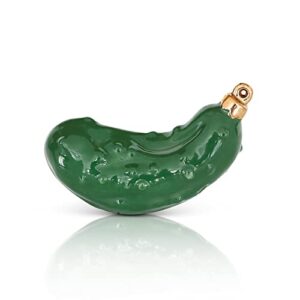 nora fleming christmas pickle - hand-painted ceramic christmas decor - winter minis for the home and office