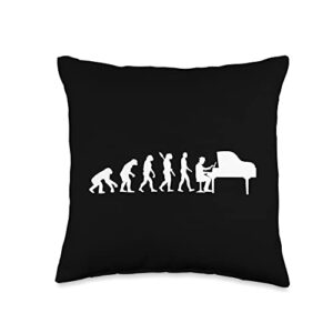 piano gift pianist piano lover accessories & stuff cool player design for men women piano teacher pianist throw pillow, 16x16, multicolor