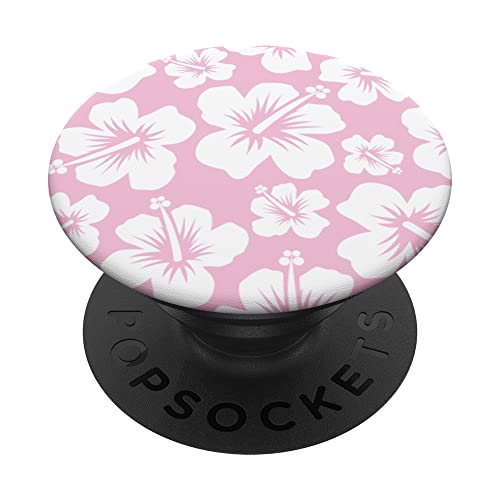 Pink Hibiscus Flowers PopSockets Swappable PopGrip