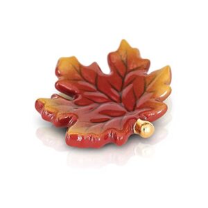 nora fleming falling for you (leaf) - hand-painted ceramic autumn decor - fall minis for the home and office
