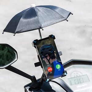 Phone Holder for Bike with Mini Sunshade Umbrella Bicycle Handlebar Phone Mount Rainproof Bicycle Phone Stand Clip-red