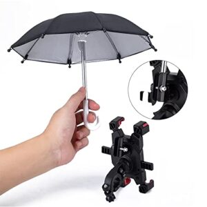 Phone Holder for Bike with Mini Sunshade Umbrella Bicycle Handlebar Phone Mount Rainproof Bicycle Phone Stand Clip-red