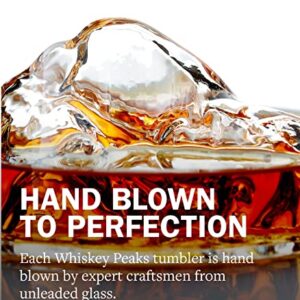 Whiskey Peaks Half Dome Decanter, 44 fl oz, Glassblown, Lead-Free Crystal with Stopper