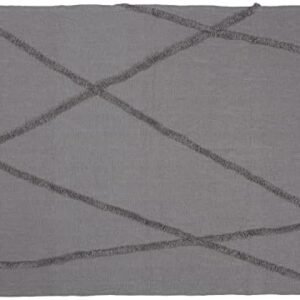 Mina Victory Life Styles Tufted Abstract Diamond Grey 50" x 60" Throw Blanket