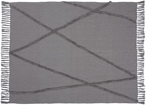 Mina Victory Life Styles Tufted Abstract Diamond Grey 50" x 60" Throw Blanket