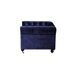 American Home Classic Claire 15" 1 Seat Velvet Upholstered Sofa in Navy