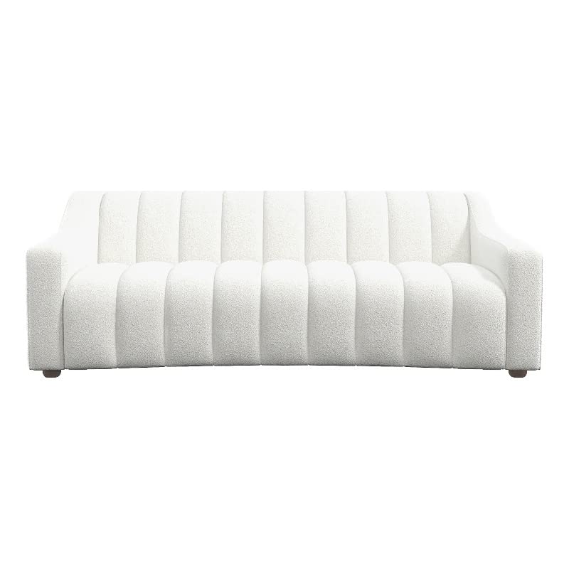 Ashcroft Furniture Co Ballen Modern Living Room Luxury Tight Tufted Back Cream Boucle Fabric Couch