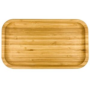 bamboo rectangle serving & vanity tray,decorative serving trays platter for breakfast in bed, lunch, dinner, appetizers, patio, ottoman, coffee table, bbq, party