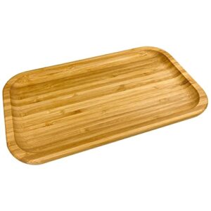 Bamboo Rectangle Serving & Vanity Tray,Decorative Serving Trays Platter for Breakfast in Bed, Lunch, Dinner, Appetizers, Patio, Ottoman, Coffee Table, BBQ, Party