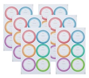 sowaka 10 sheet date stickers labels for food containers self adhesive blank 4 cm multi color waterproof oil resistant round large labels for food freezer fridge storage organization