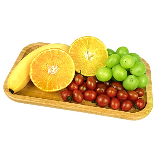 Bamboo Serving Tray,Natural Bamboo Wood Decorative Rustic Trays, Great for Dinner Trays, Tea Tray, bar Tray, Breakfast Tray, or Any Food Tray