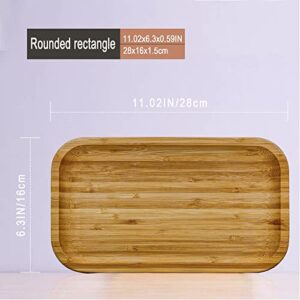 Bamboo Serving Tray,Natural Bamboo Wood Decorative Rustic Trays, Great for Dinner Trays, Tea Tray, bar Tray, Breakfast Tray, or Any Food Tray