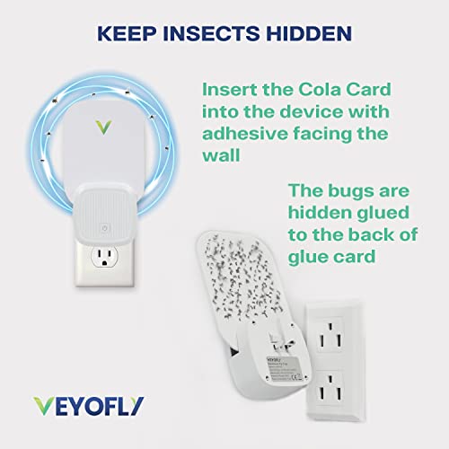 VEYOFLY Fly Trap, Plug in Flying Insect Trap, Fruit Fly Traps for Indoors- Safer Home Indoor- Bug Light Indoor Plug in- Mosquito Trap, Fruit Fly Killer, Gnat Trap, Flea Trap- (1 Device+3 Glue Boards)