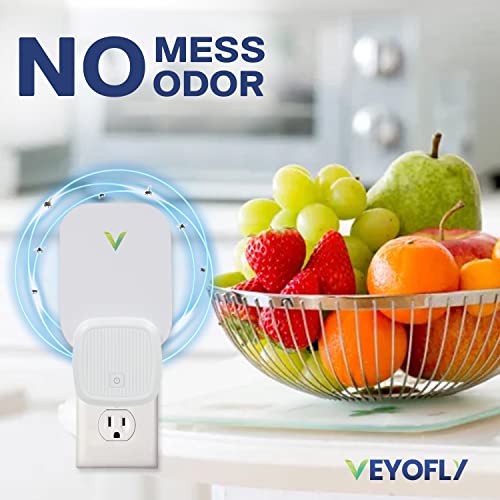 VEYOFLY Fly Trap, Plug in Flying Insect Trap, Fruit Fly Traps for Indoors- Safer Home Indoor- Bug Light Indoor Plug in- Mosquito Trap, Fruit Fly Killer, Gnat Trap, Flea Trap- (1 Device+3 Glue Boards)