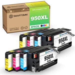 s smartomni 950xl 951xl 950 951 compatible ink cartridge replacement for use in hp officejet pro 251dw 276dw 8100 8110 8600 8610 8615 8616 8620 8625 8630 8630 8640 8650(2k+2*c/m/y, 8 pack)