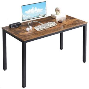 aibiju computer desk 45 inch modern simple style laptop pc desk study writing desk for home office dining table with thick frame & tabletop, retro brown, yd-tmj016h