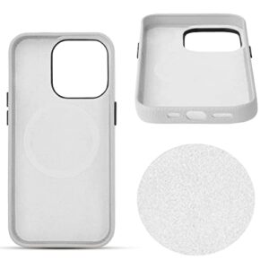 Leather Case for iPhone 14 Pro Max with Apple Mag-Safe, Genuine Leather,Anti-Scratch (White)