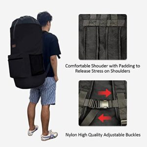 Enyur Laundry Bag Backpack with Adjustable Shoulder Straps College Laundry Bags Extra Large Travel Laundry bag Heavy Duty Dirty Cloths Laundry Backpack Bag Black/120L