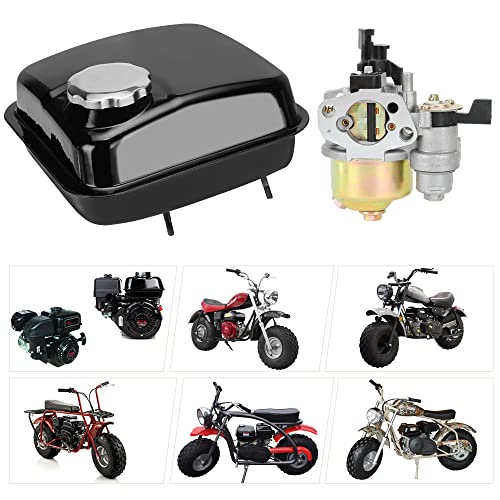 GREHUA Gas Fuel Tank Carburetor Carb Kit for Predator 212cc 196cc 6.5hp GX160 GX200 Coleman CT200U BT200X KT196 Baja Warrior Massimo MB200 Hammerhead 80T Go Kart Engine Mini Bike Performance Parts