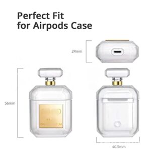 EDENTOY for AirPods 2 & 1 Case Perfume Bottle Design with Keychain & Fur Ball Soft Silicone Shockproof Cute AirPod 2 & 1 Cases Cover Skin for Girls and Women - AirPod 2 & 1