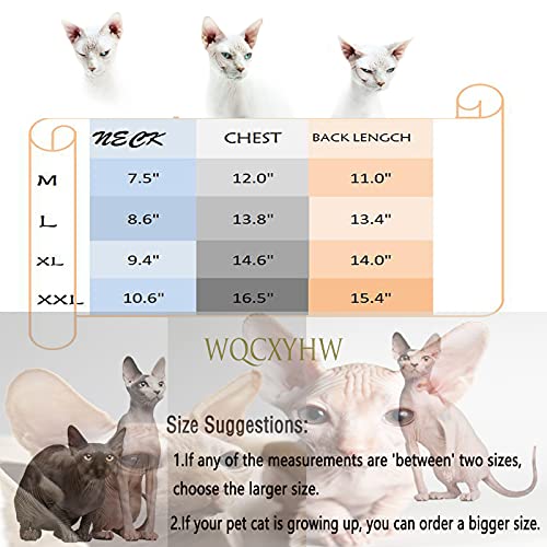 Sphynx Hairless Cat Clothes Autumn Cartoon Pattern Pajamas Air Cotton T-Shirts Comfortable Kitten Shirts Pet Clothes for Cat (M(4.4-5.5lbs), Pink)