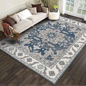 5x7 persian distressed small entryway rug doormat bohemian non-slip washable low-pile floor carpet for indoor front entrance kitchen bathroom