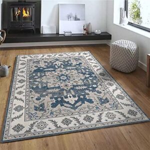 5X7 Persian Distressed Small Entryway Rug Doormat Bohemian Non-Slip Washable Low-Pile Floor Carpet for Indoor Front Entrance Kitchen Bathroom