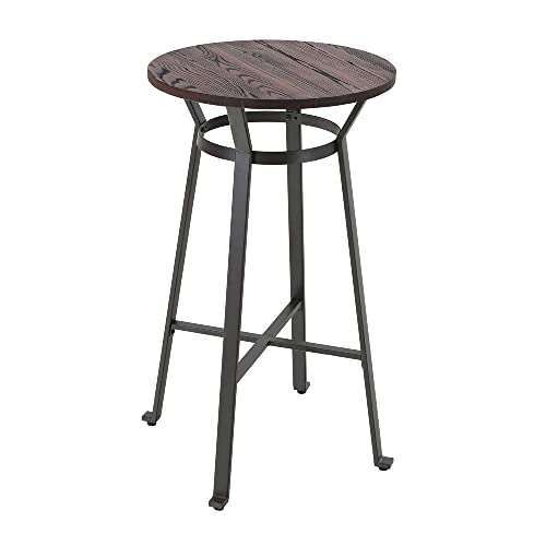 HERA'S PALACE 41.33" Round Bar Table, High Pub Table with Metal Frame, Sturdy & Durable, Modern Bar Height Cocktail Table for Dining Room, Living Room, Bistro, Easy Assembly