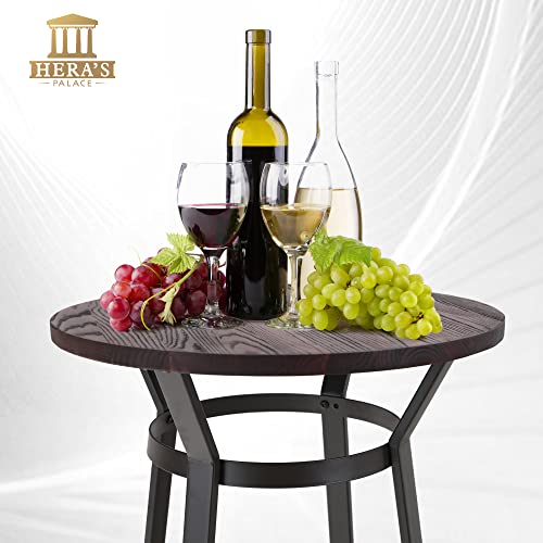 HERA'S PALACE 41.33" Round Bar Table, High Pub Table with Metal Frame, Sturdy & Durable, Modern Bar Height Cocktail Table for Dining Room, Living Room, Bistro, Easy Assembly