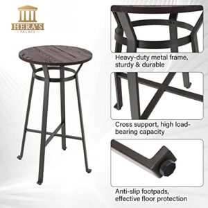 HERA'S PALACE 41.33" Round Bar Table, High Pub Table with Metal Frame, Sturdy & Durable, Modern Bar Height Cocktail Table for Dining Room, Living Room, Bistro, Easy Assembly