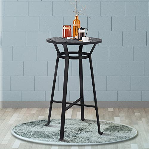 HERA'S PALACE 41.33" Round Bar Table, High Pub Table with Metal Frame, Sturdy & Durable, Modern Bar Height Cocktail Table for Dining Room, Living Room, Bistro, Easy Assembly