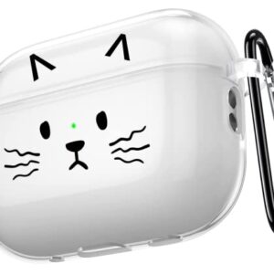 for Airpods Pro 2nd Generation Case Clear，Cute Kawaii Cat Fashion Design with Soft TPU Full Body Protective Airpod Portable Cover Case for Girls with Keychain Case for Airpod Pro 2nd Generation