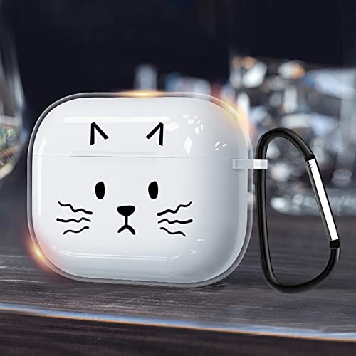 for Airpods Pro 2nd Generation Case Clear，Cute Kawaii Cat Fashion Design with Soft TPU Full Body Protective Airpod Portable Cover Case for Girls with Keychain Case for Airpod Pro 2nd Generation