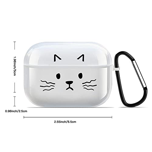 for Airpods Pro 2nd Generation Case Clear，Cute Kawaii Cat Fashion Design with Soft TPU Full Body Protective Airpod Portable Cover Case for Girls with Keychain Case for Airpod Pro 2nd Generation