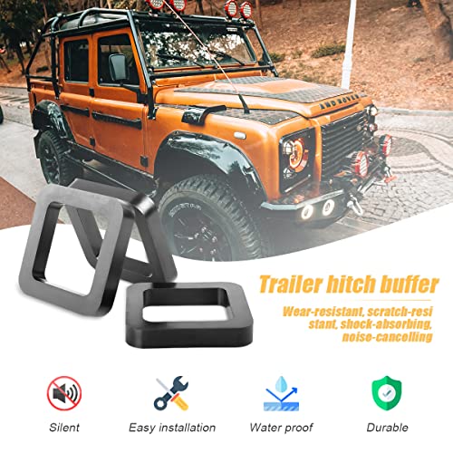 3PCS 2 Inch Hitch Receiver Silencer Pad, Fit for Adjustable Ball Mounts, Eliminate Noise and Provide Cushion Between Receivers and Tow Hitches, Reduce Rattle Pad Fits Trailer Hitch Receiver